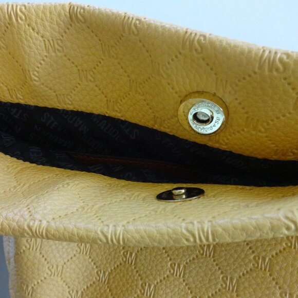 Steve Madden purse, mustard yellow, brown straps, gold tone hardware, 10x11 - Picture 5 of 11